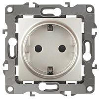 Розетка с заземлением без рамки Эра S12 1-м 16А перламутр картинка